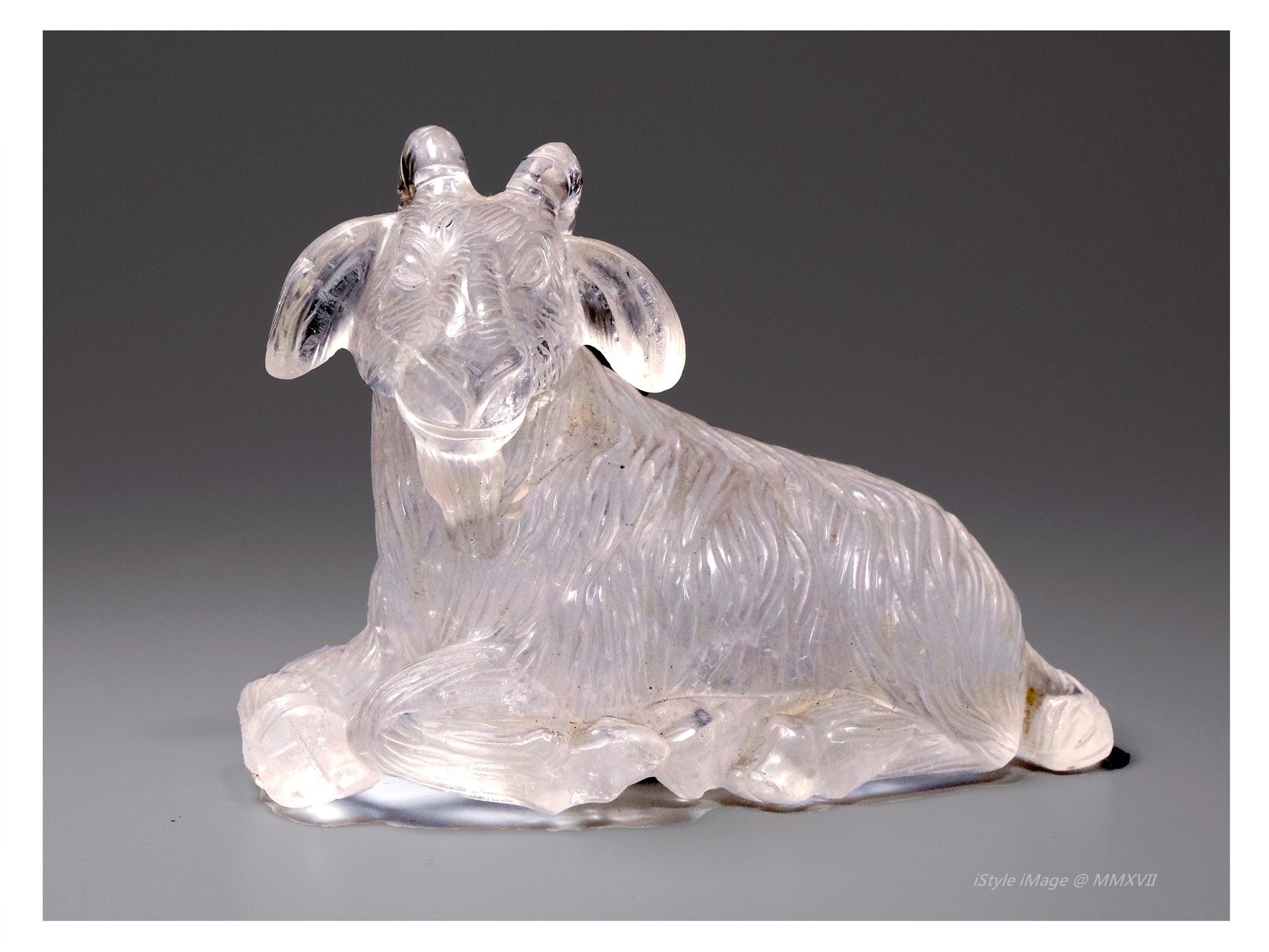 <br><h4>Lot 53 : A charming crystal sheep</h4>
							The sheep craved with well body shape and in good proportion. Sheep means to 'good luck' in Chinese culture.
							<br>Measurements (H) high 6.5 CM, (T) thick 5.5 CM, (W)width 9 CM<br><br><br>水晶雕刻 [羊]<br>羊的身形和比例很好。 羊在中國文化中意味著 '吉祥'。<br>尺寸(H)高 6.5 厘米, (T)深5.5 厘米 ,  (W)濶9 厘米